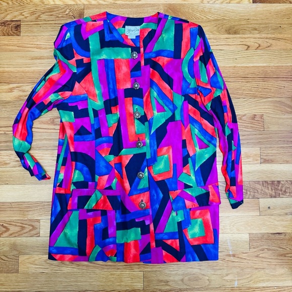 Vintage Geometric Blazer - Multicolor - Picture 2 of 6